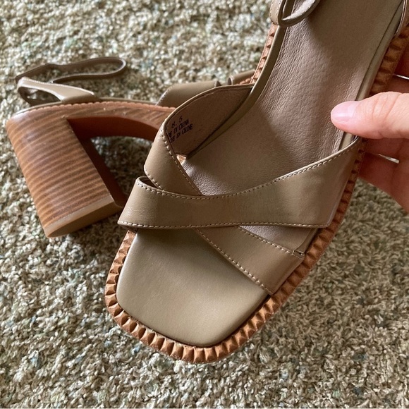 NWOB Jeffery Campbell Free People Naomi Taupe Leather Platform Heels Sz 8.5 - Picture 3 of 6